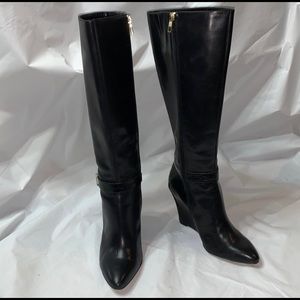 Ann Taylor Leather Black Boots